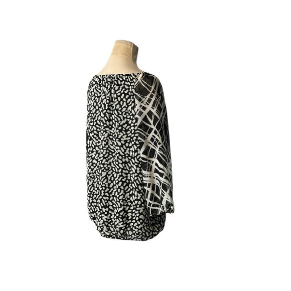 Ann Taylor black white print 3/4 sleeves tunic blouse size Small - Picture 13 of 13